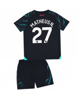 Manchester City Matheus Nunes #27 Kolmaspaita Lasten 2023-24 Lyhythihainen (+ shortsit)